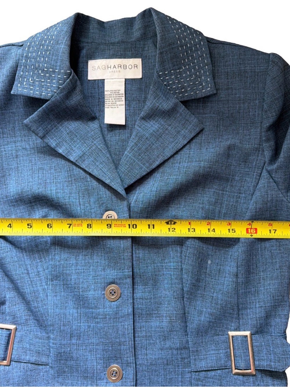 Vintage 90s women’s size 10 two-piece pant suit by Sag Harbor. Blue. Great cond. - Picture 7 of 17